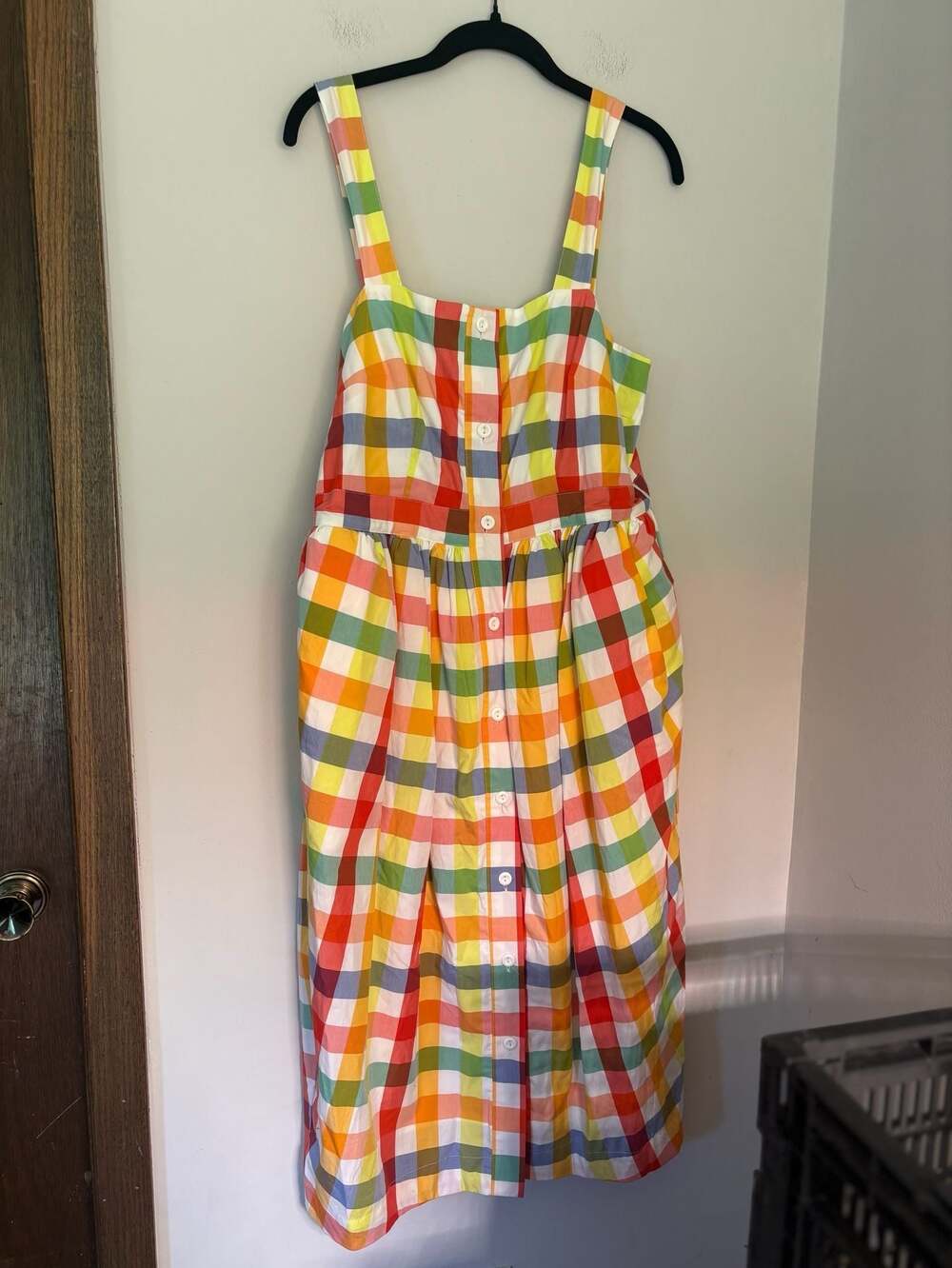 Christopher John Rogers Target Beach Picnic Plaid Button-Front Midi Dress Sz 12